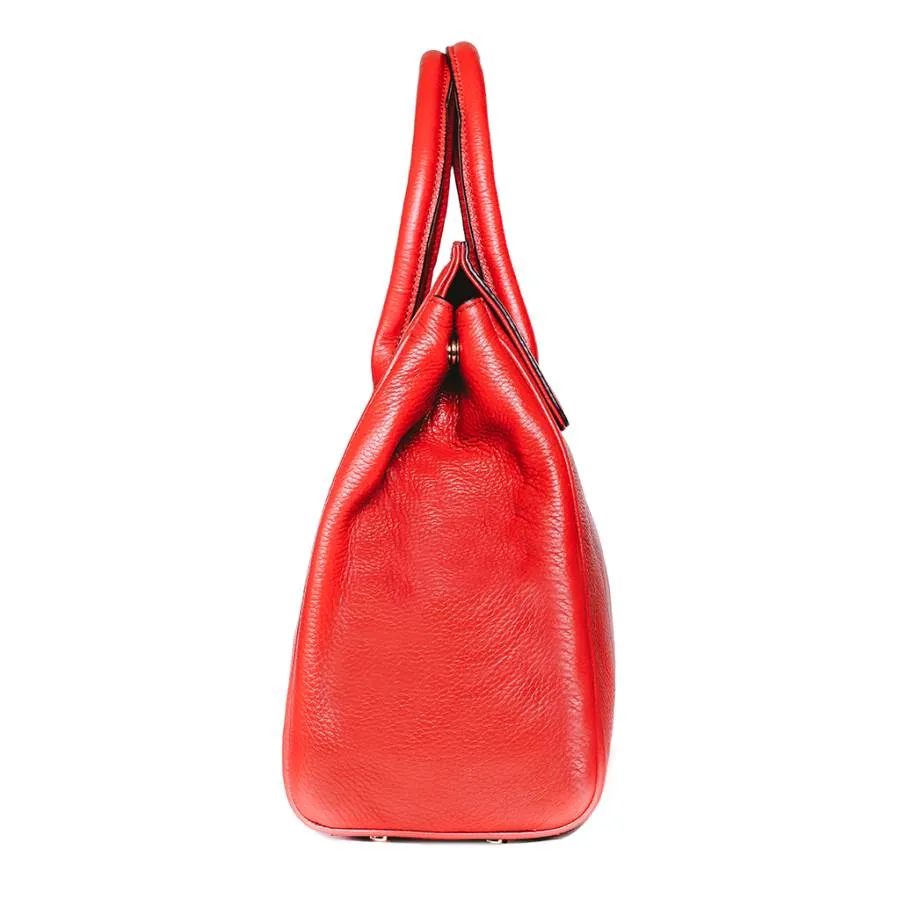 Ophelia Handbag in Red Pebble Leather