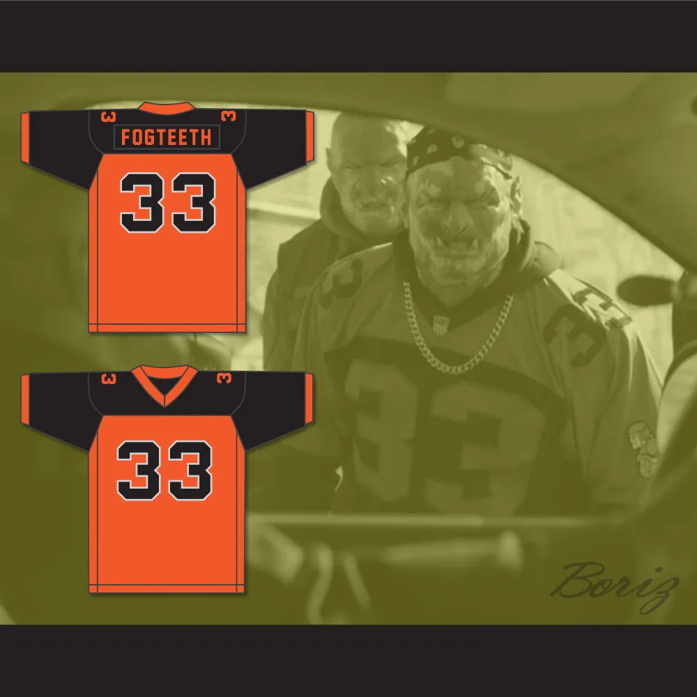 Orc Fogteeth 33 Orange/Black Football Jersey