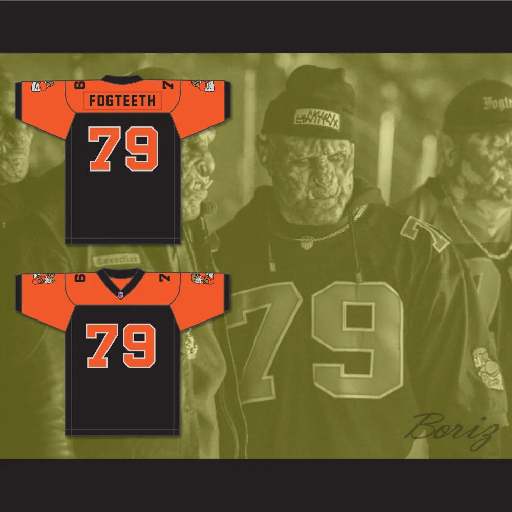 Orc Fogteeth 79 Black/Orange Football Jersey with Patches