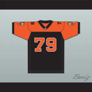 Orc Fogteeth 79 Black/Orange Football Jersey with Patches