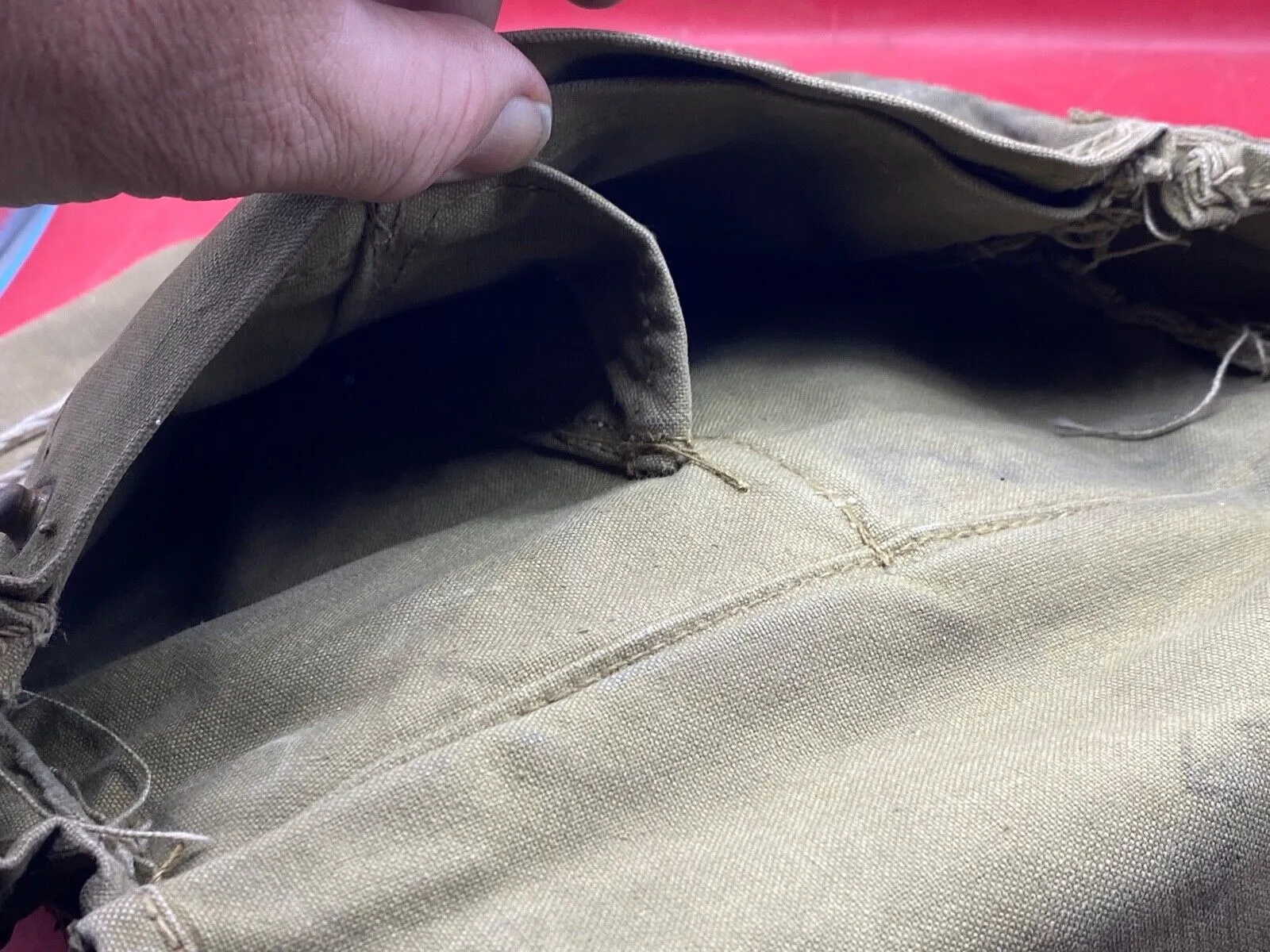Original WW2 British Army 1942 Dated Gas Mask Bag - Combat Worn