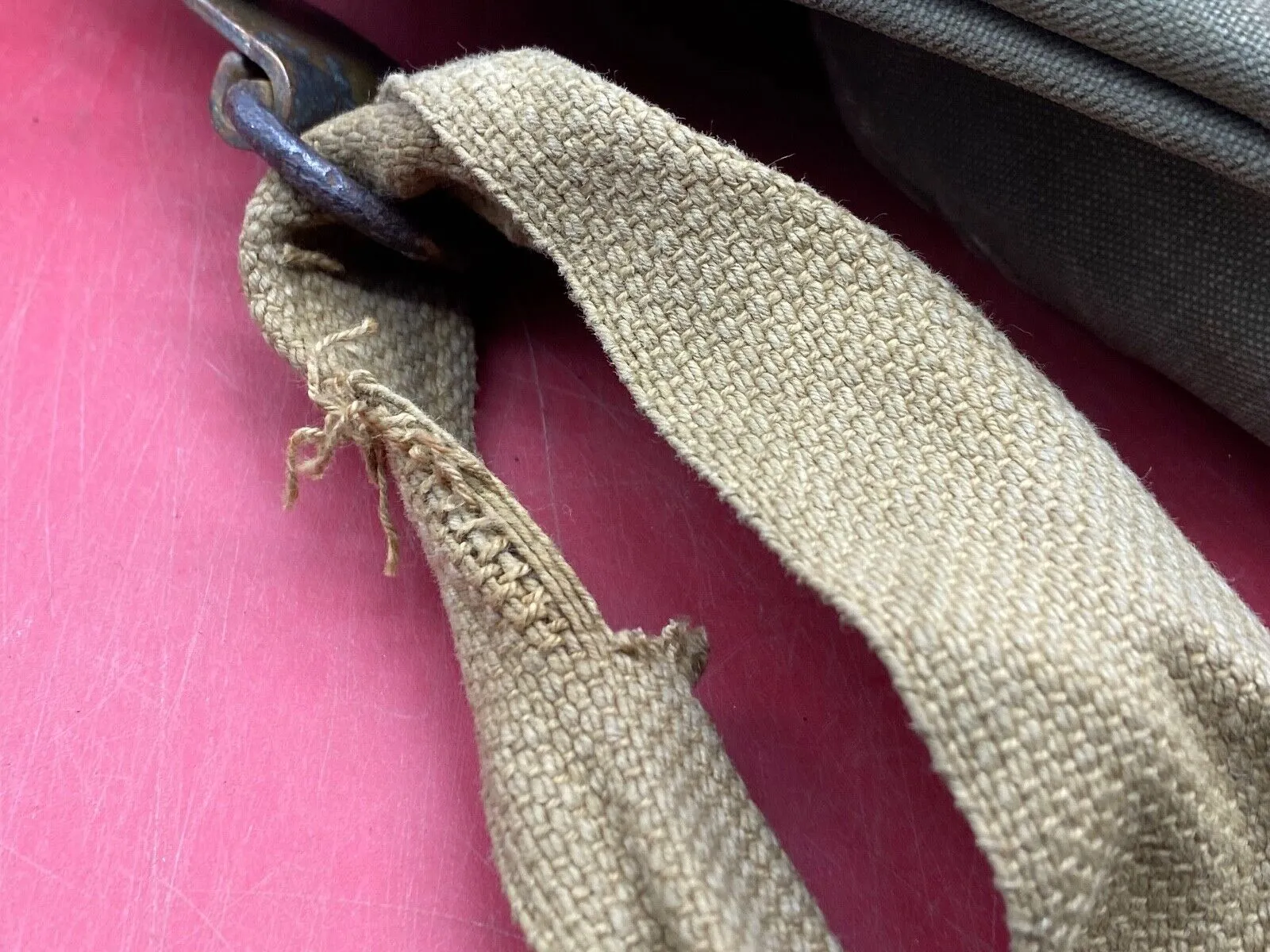 Original WW2 British Army 1942 Dated Gas Mask Bag - Combat Worn