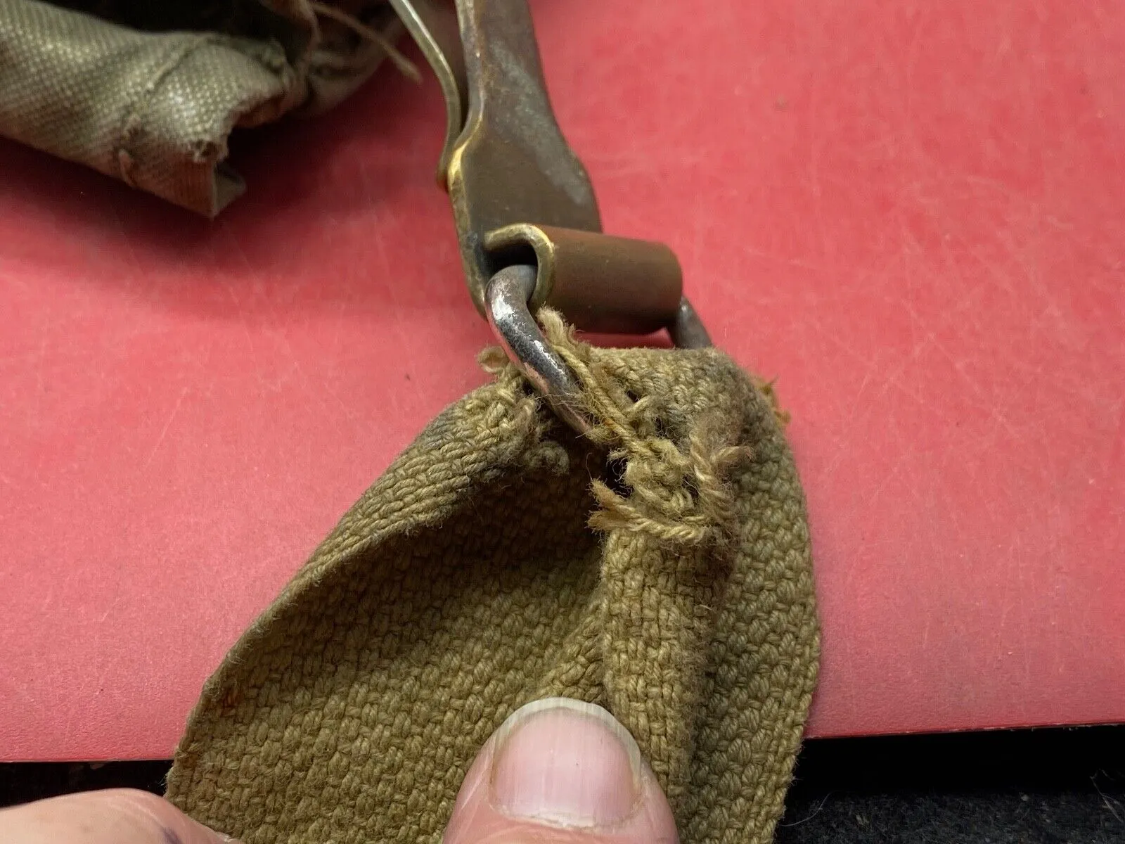 Original WW2 British Army 1942 Dated Gas Mask Bag - Combat Worn