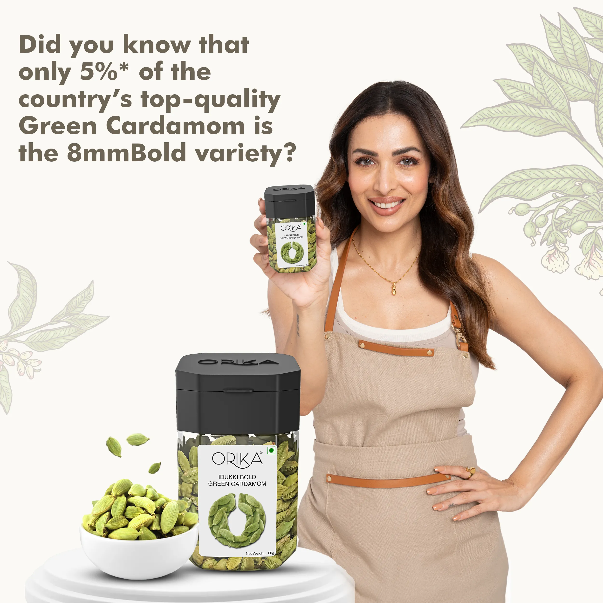 Orika's Idukki Bold Green Cardamom, 60g