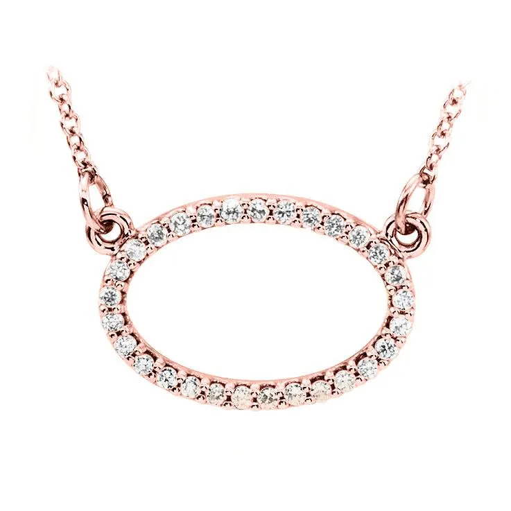 Oval Diamond Pendant Necklace