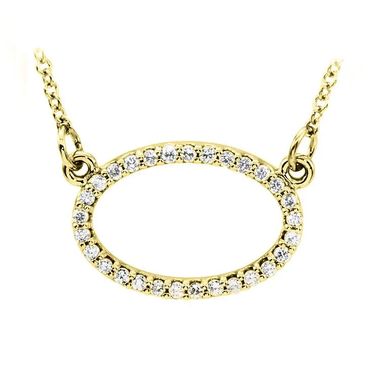 Oval Diamond Pendant Necklace