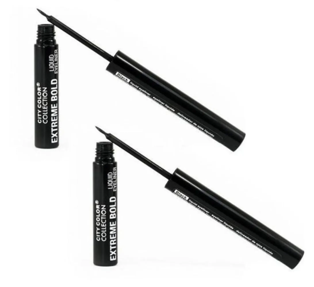 Pack of 2 CITY COLOR Extreme Bold Liquid Eyeliner, Black