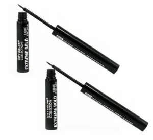 Pack of 2 CITY COLOR Extreme Bold Liquid Eyeliner, Black