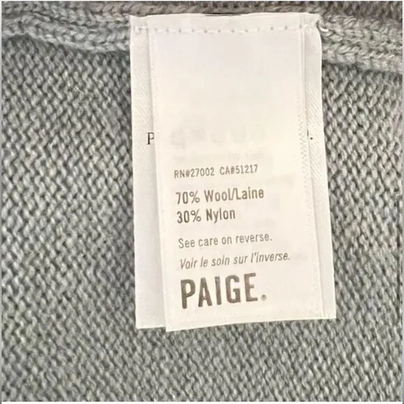 PAIGE Women's Raundi Cutout Shoulder SweaterIn Stone Blue Size Large Worn Once