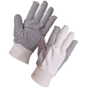 Pair Cotton Drill Polka Dot Gloves by Supertouch