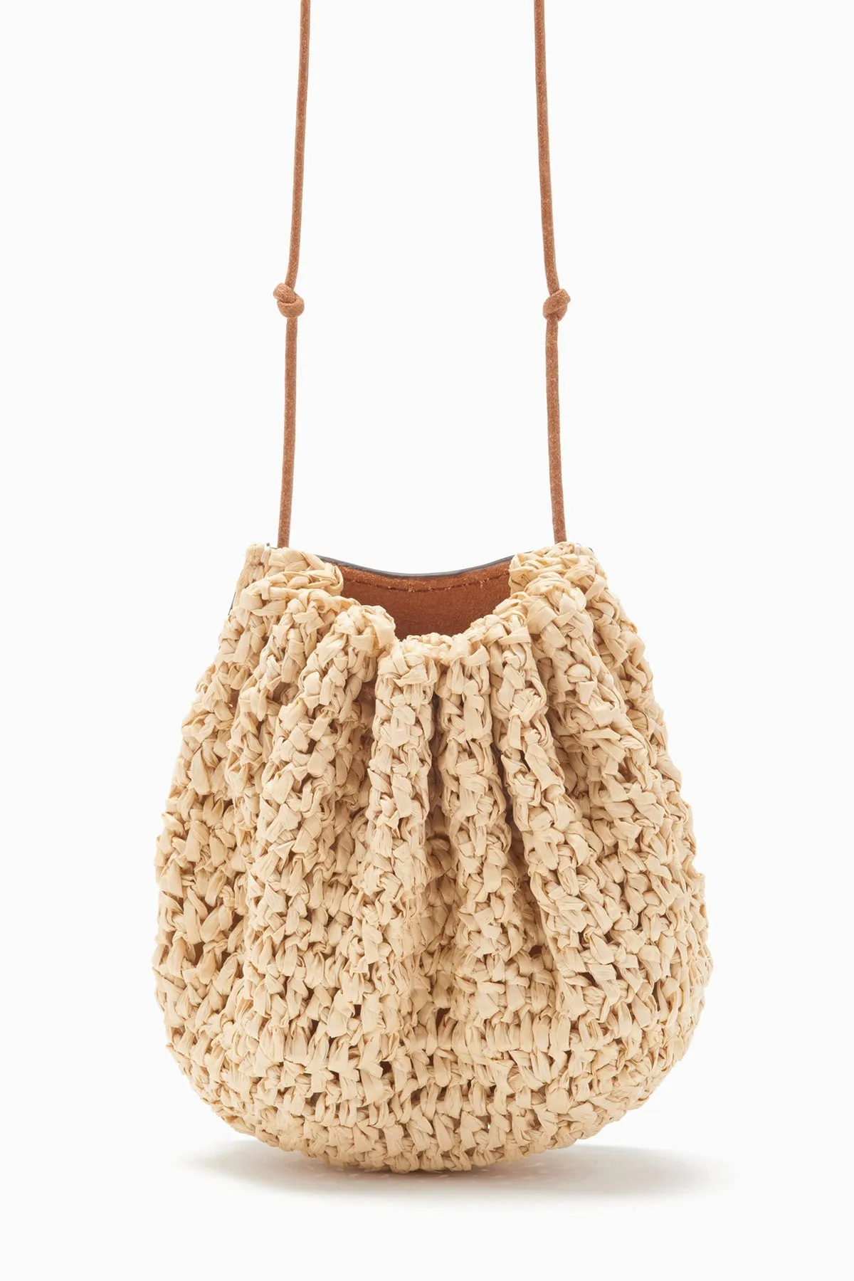 Paloma Ruched Pochette in Cream Sierra