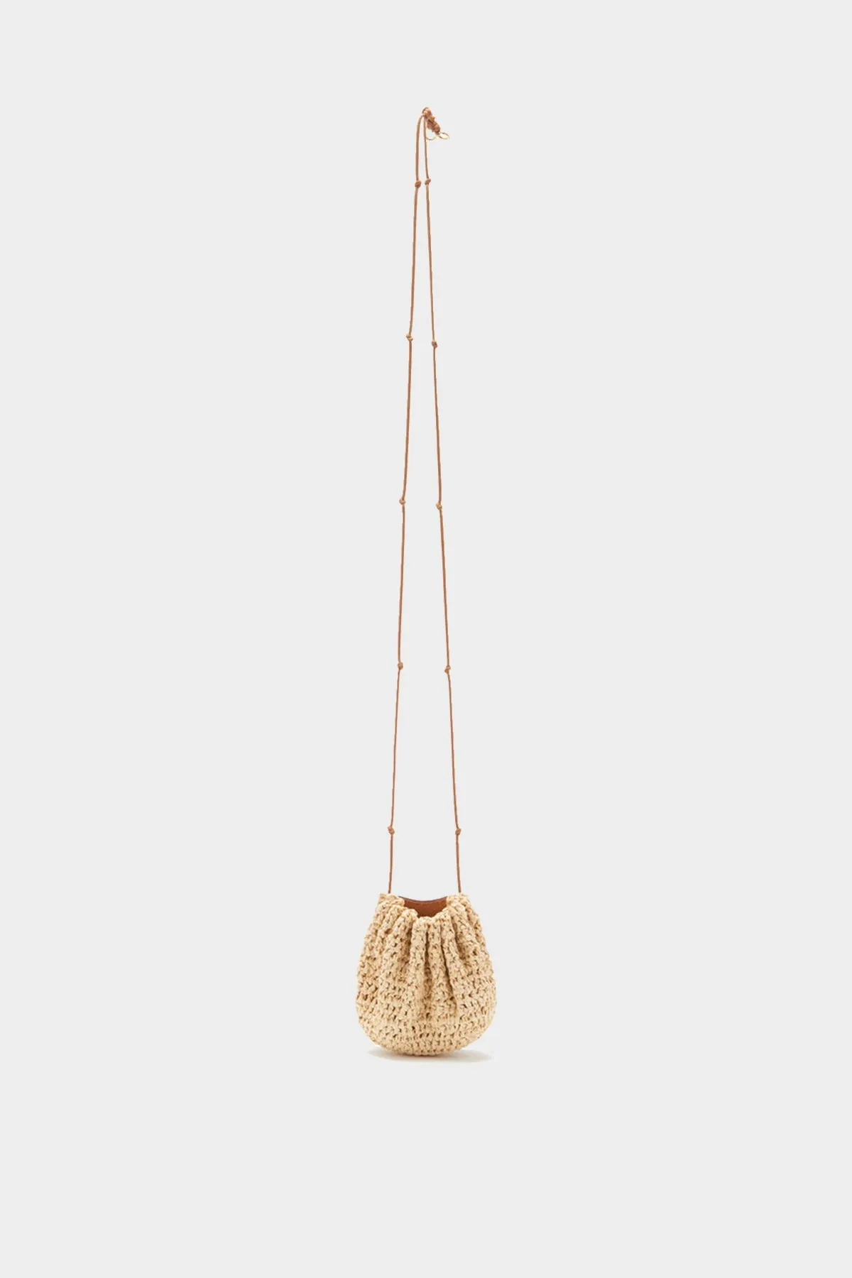 Paloma Ruched Pochette in Cream Sierra