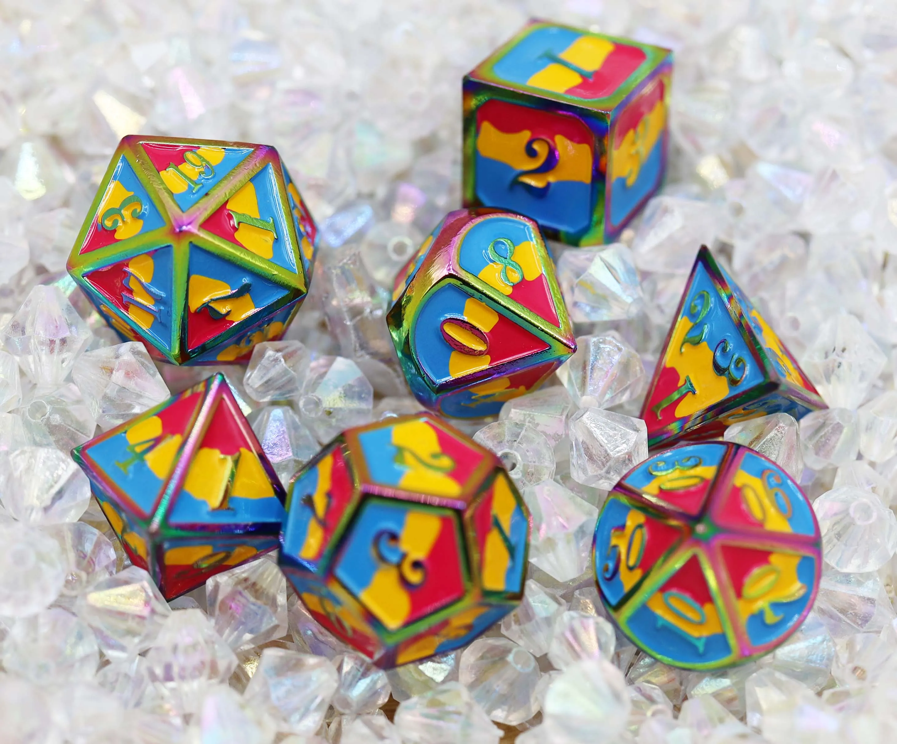 Pansexual Pride Flag - Metal RPG Dice Set