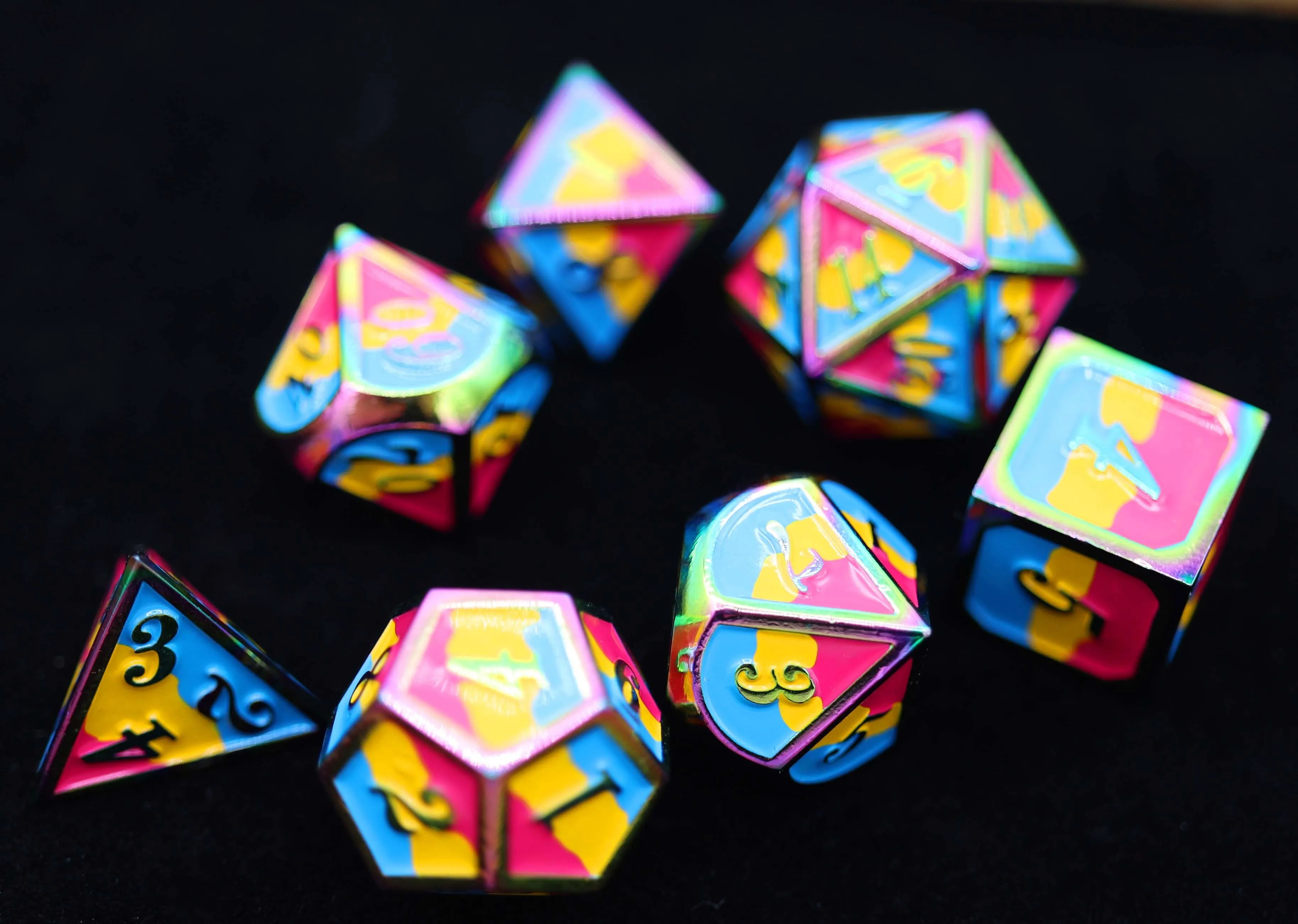 Pansexual Pride Flag - Metal RPG Dice Set