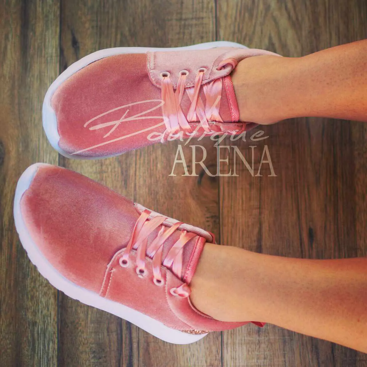 Pantofi casual dama din catifea Speck roz