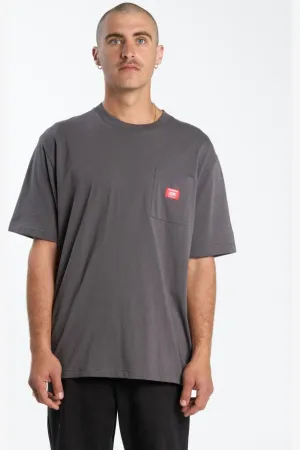 PATCH CORE POCKET TEE - WORN BLACK