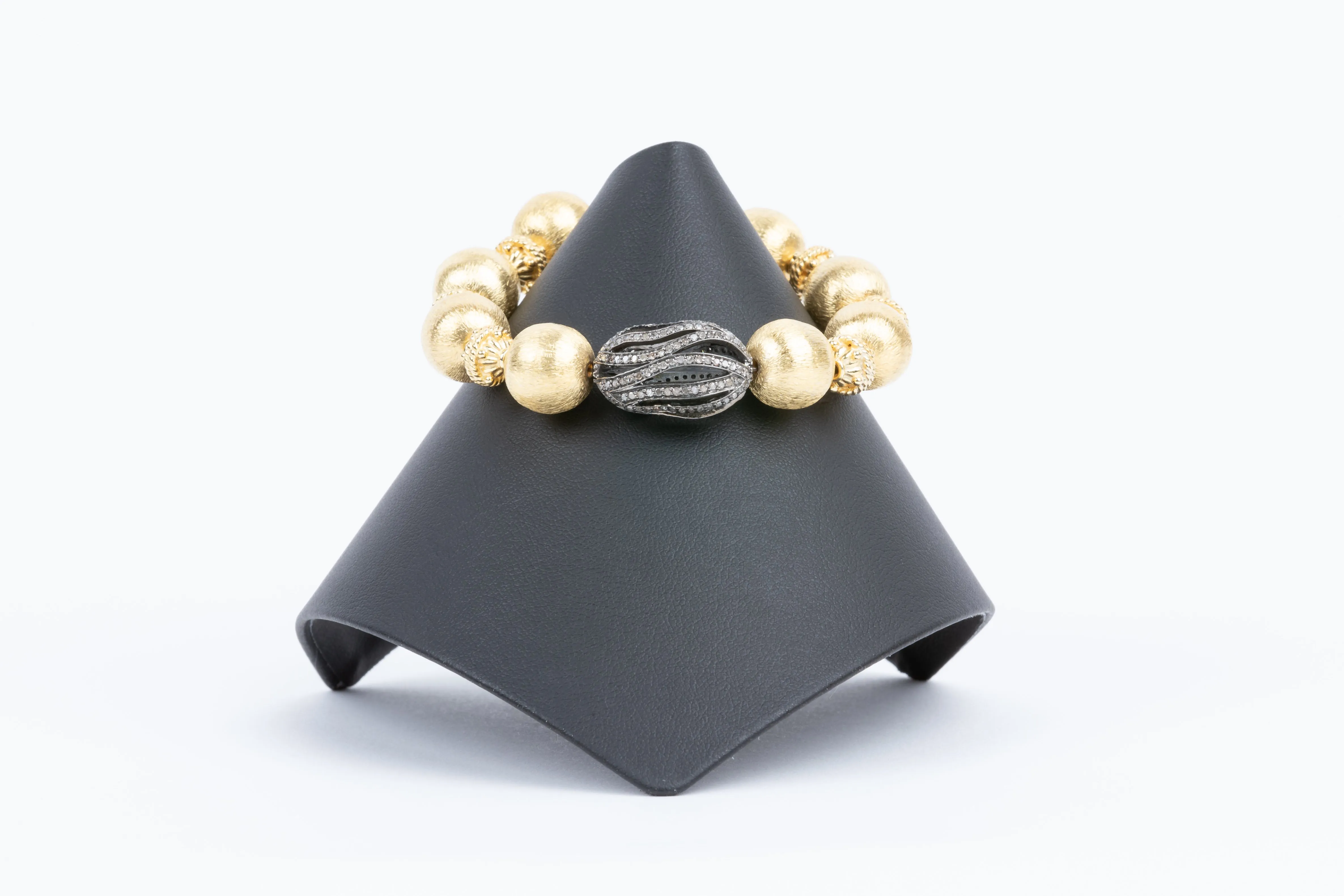 Pave Diamond, Brushed Vermeil