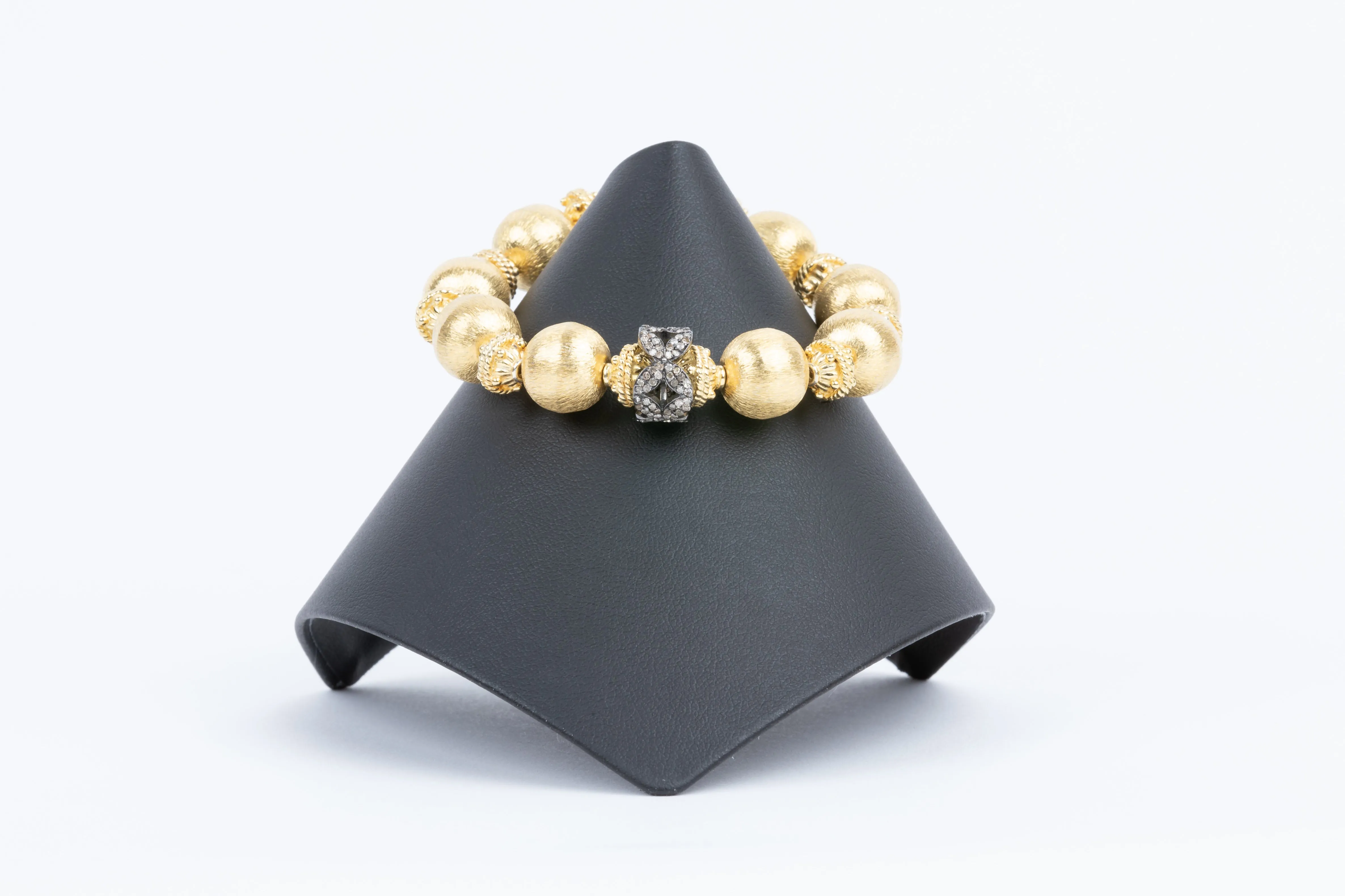 Pave Diamond, Brushed Vermeil