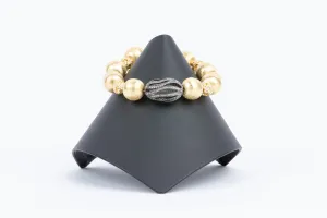 Pave Diamond, Brushed Vermeil