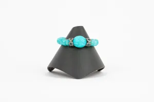 Pave diamond, carved turquoise, agate
