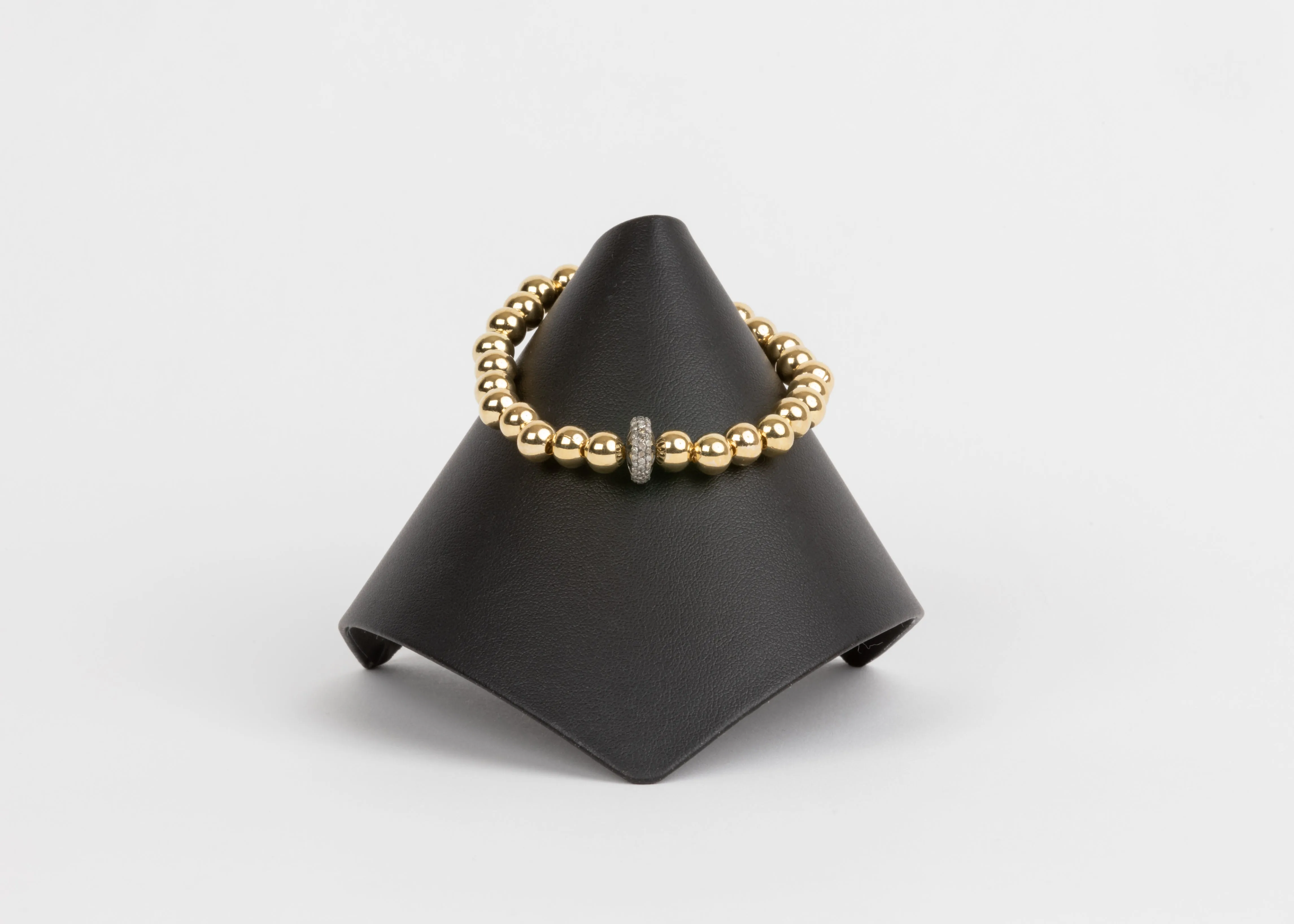 Pave Diamond, Gold Filled Bead