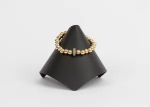 Pave Diamond, Gold Filled Bead