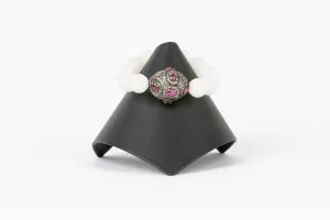 Pave Diamond, Ruby, Cloud Quartz Bracelet