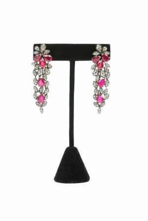 Pave Diamond, Ruby Earring