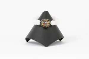 Pave Diamond, Sapphire, Cloud Quartz