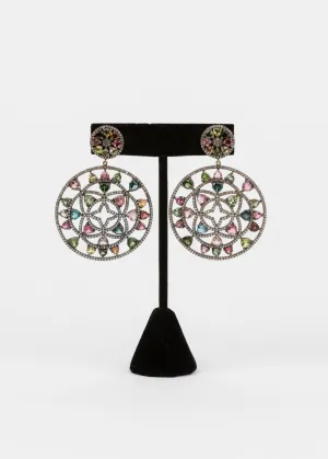 Pave Diamond , Tourmaline Earrings