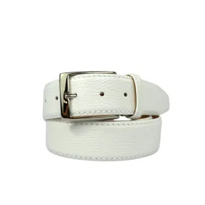 Pebble Grain Belt - White 30mm