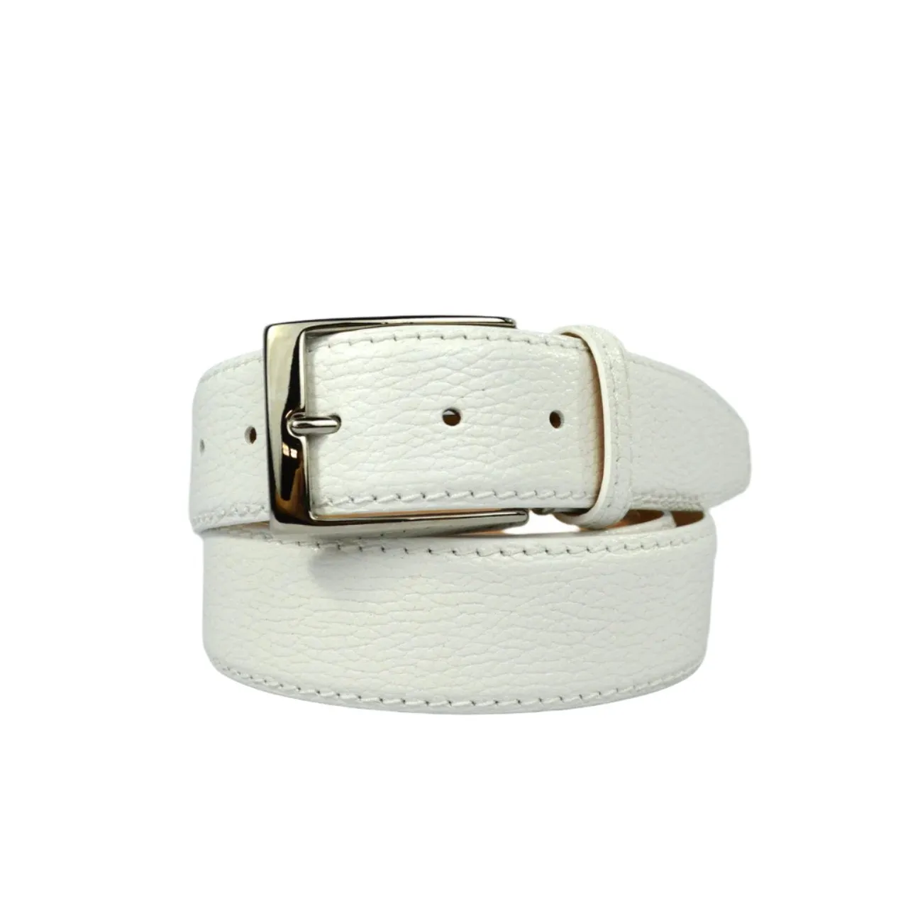 Pebble Grain Belt - White 30mm
