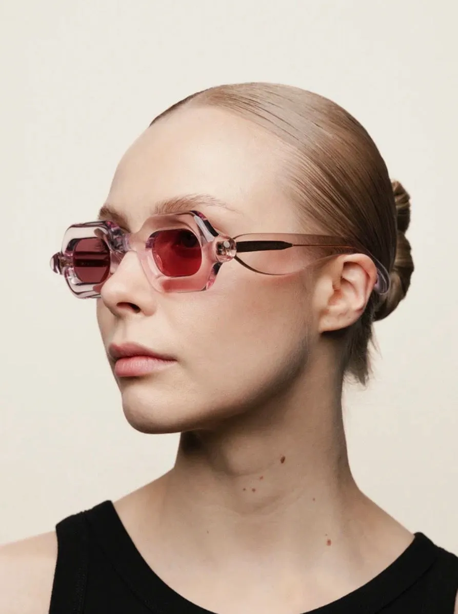 PEBBLE SQUARE-Double Pink / Dark Red
