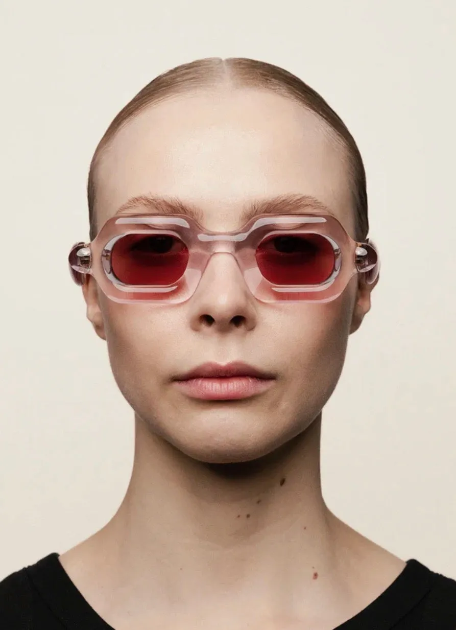 PEBBLE SQUARE-Double Pink / Dark Red