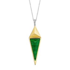 Pendentif TI SENTO - Argent Bicolore, Malachite et Zircons (6818MA)