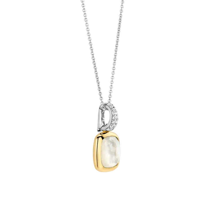 Pendentif TI SENTO - Argent Bicolore, Zircon et Nacre (6829MW)