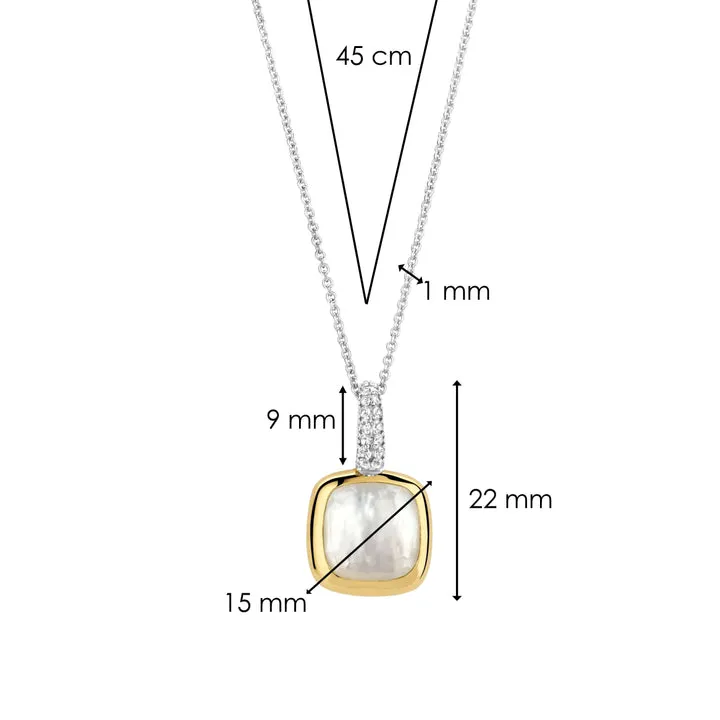 Pendentif TI SENTO - Argent Bicolore, Zircon et Nacre (6829MW)
