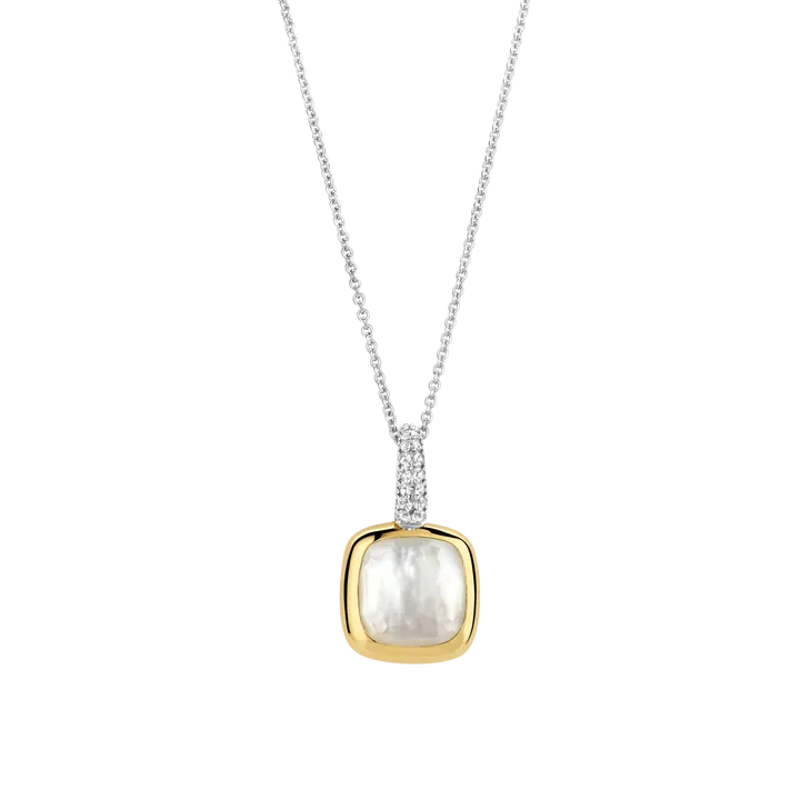 Pendentif TI SENTO - Argent Bicolore, Zircon et Nacre (6829MW)