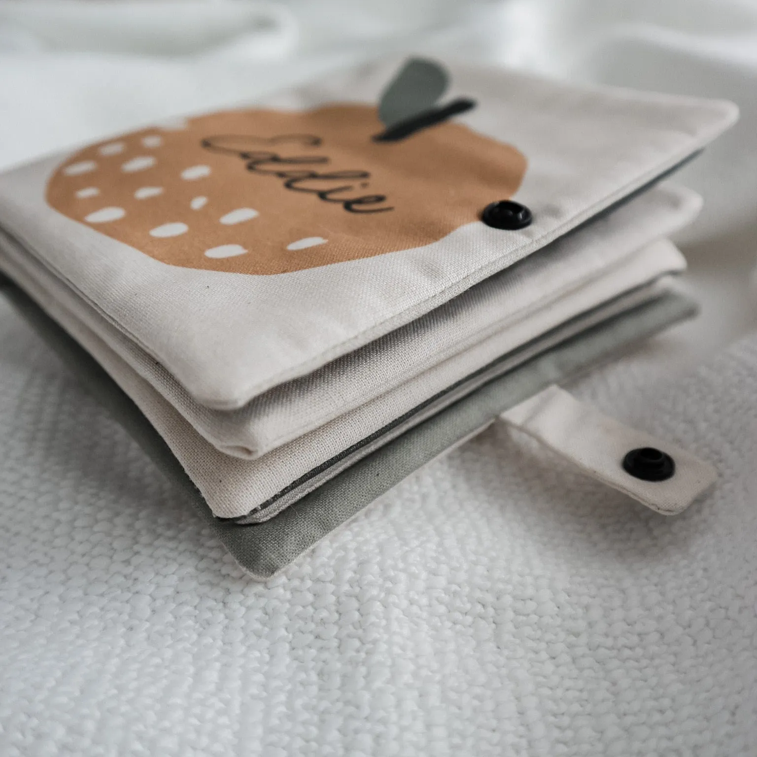 Personalised counting fruit soft crinkle baby book
