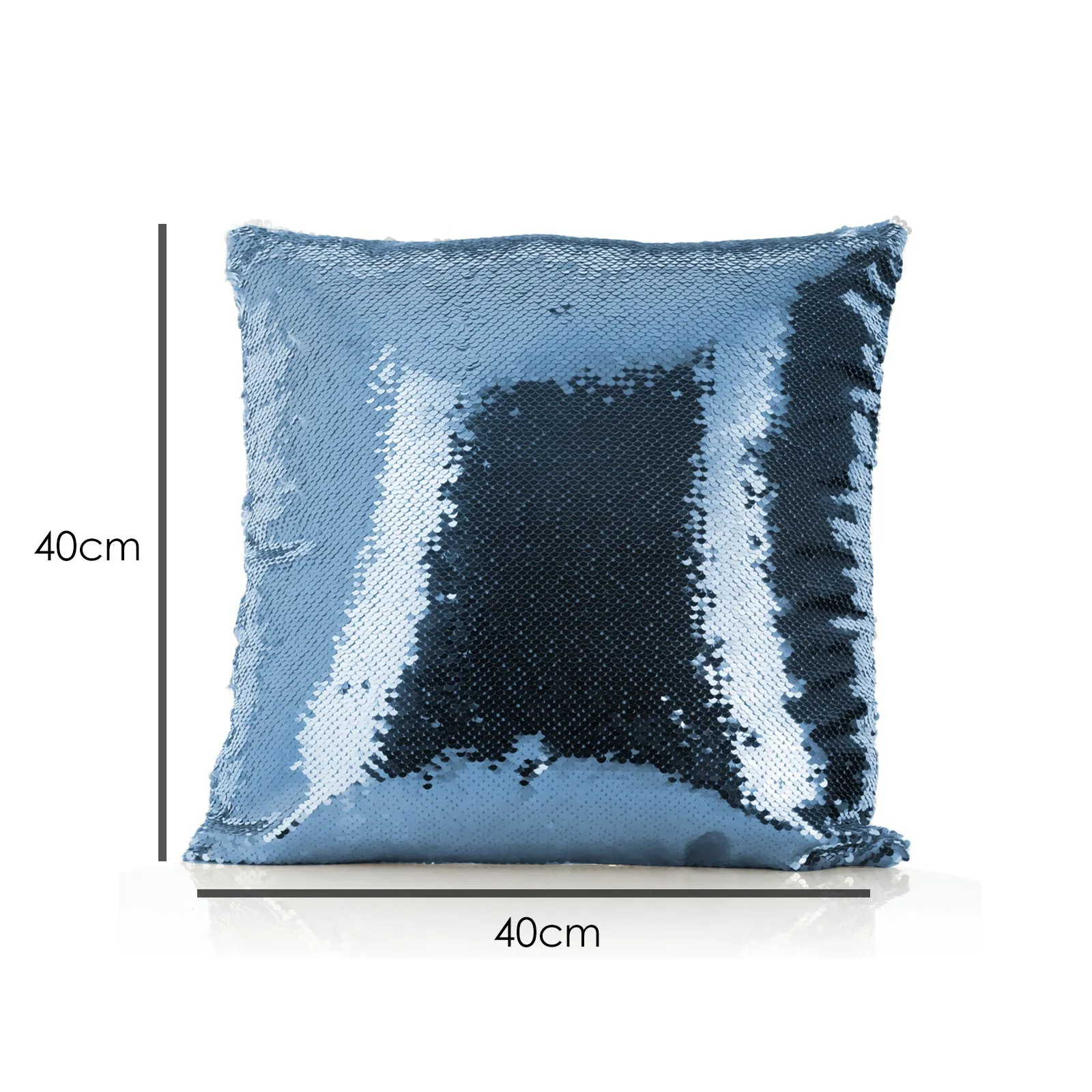 Personalised Sequin Cushion with Stylish Text and Cupid Hearts Print
