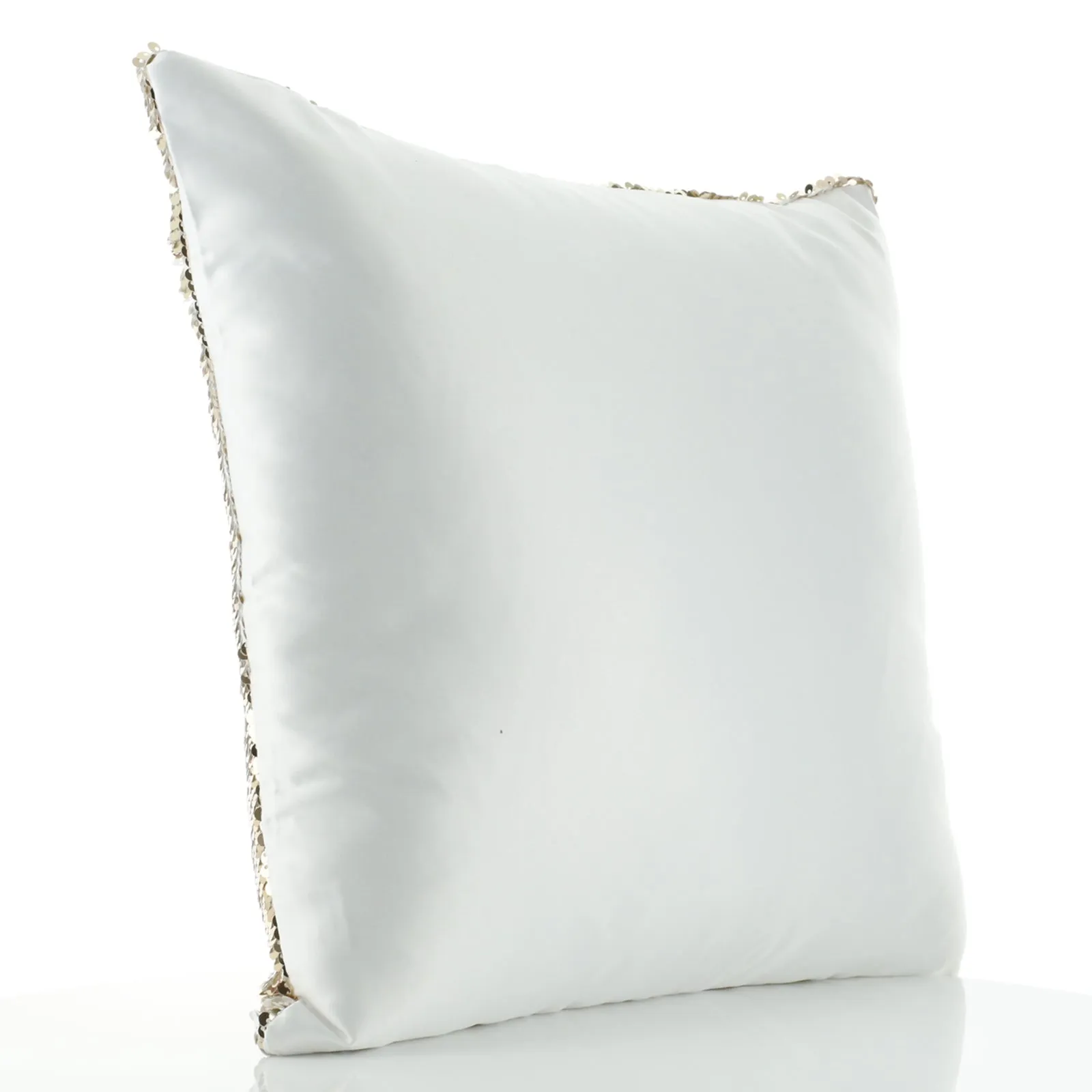 Personalised Sequin Cushion with Stylish Text and Material Hearts Love Message Print