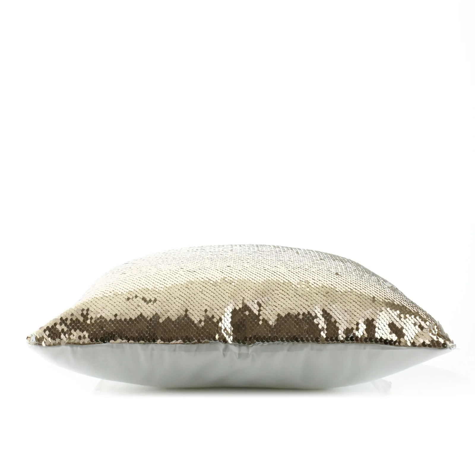 Personalised Sequin Cushion with Stylish Text and Material Hearts Love Message Print