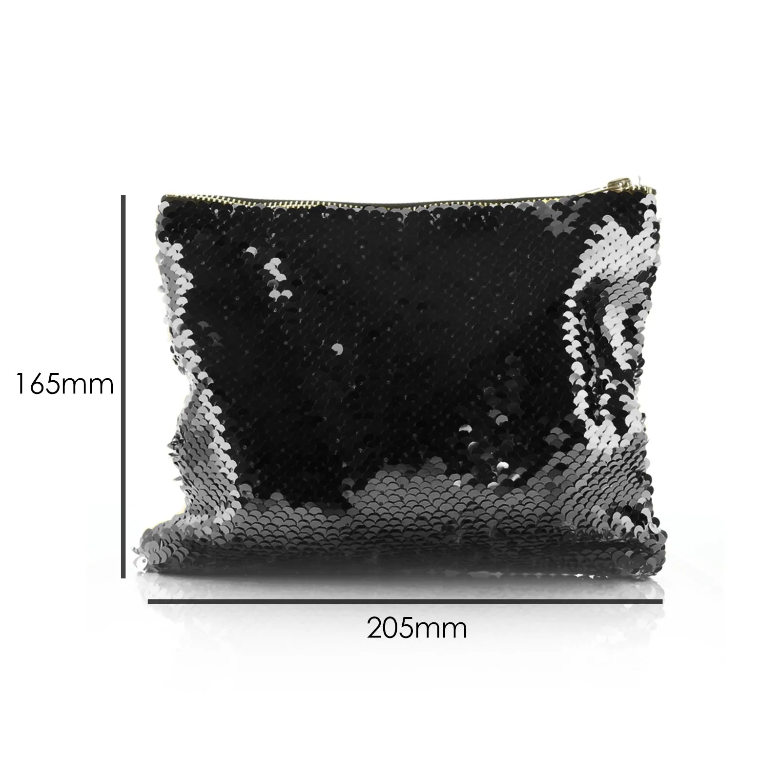 Personalised Sequin Zip Bag with Stylish Text and Arrow Love Hearts Print