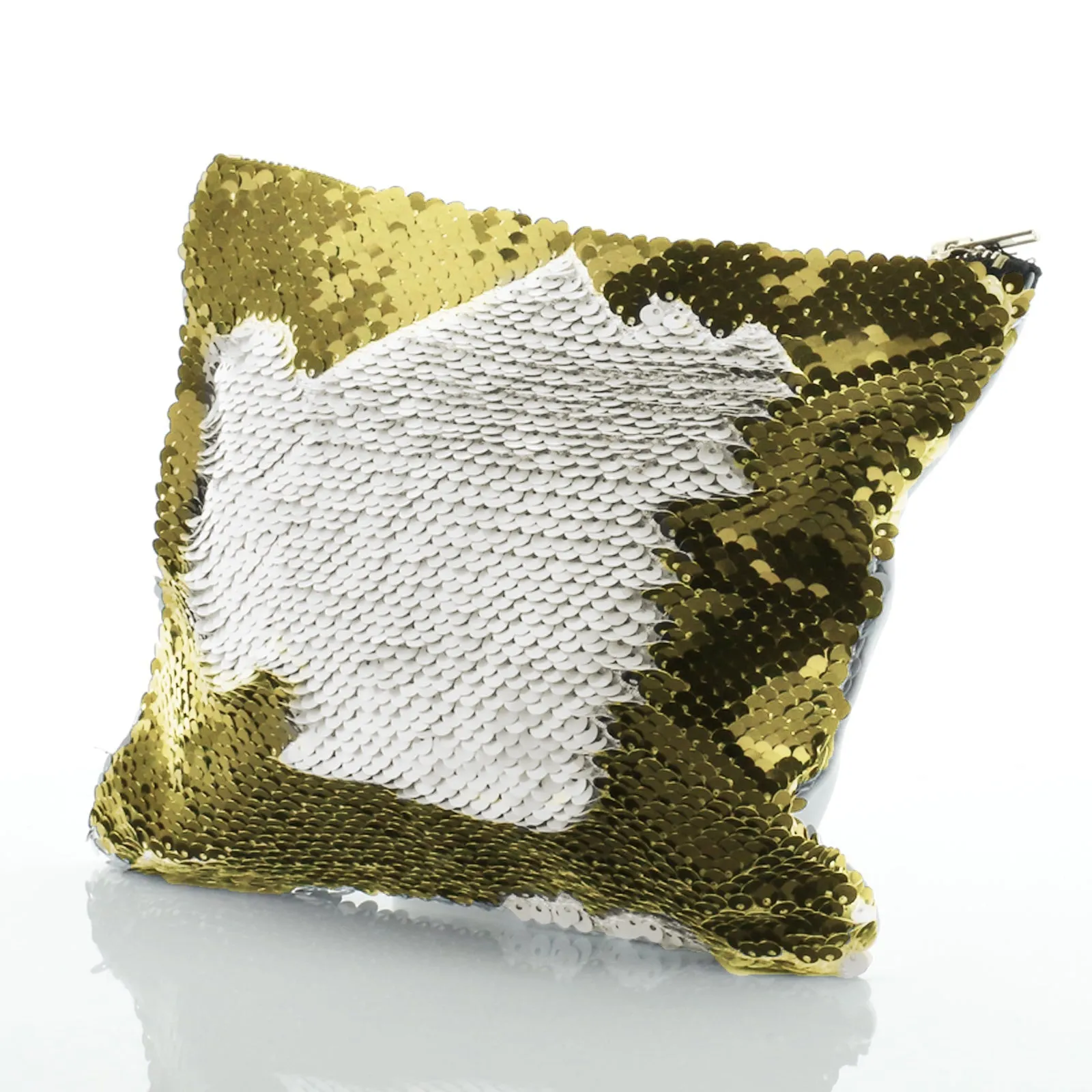 Personalised Sequin Zip Bag with Stylish Text and Arrow Love Hearts Print