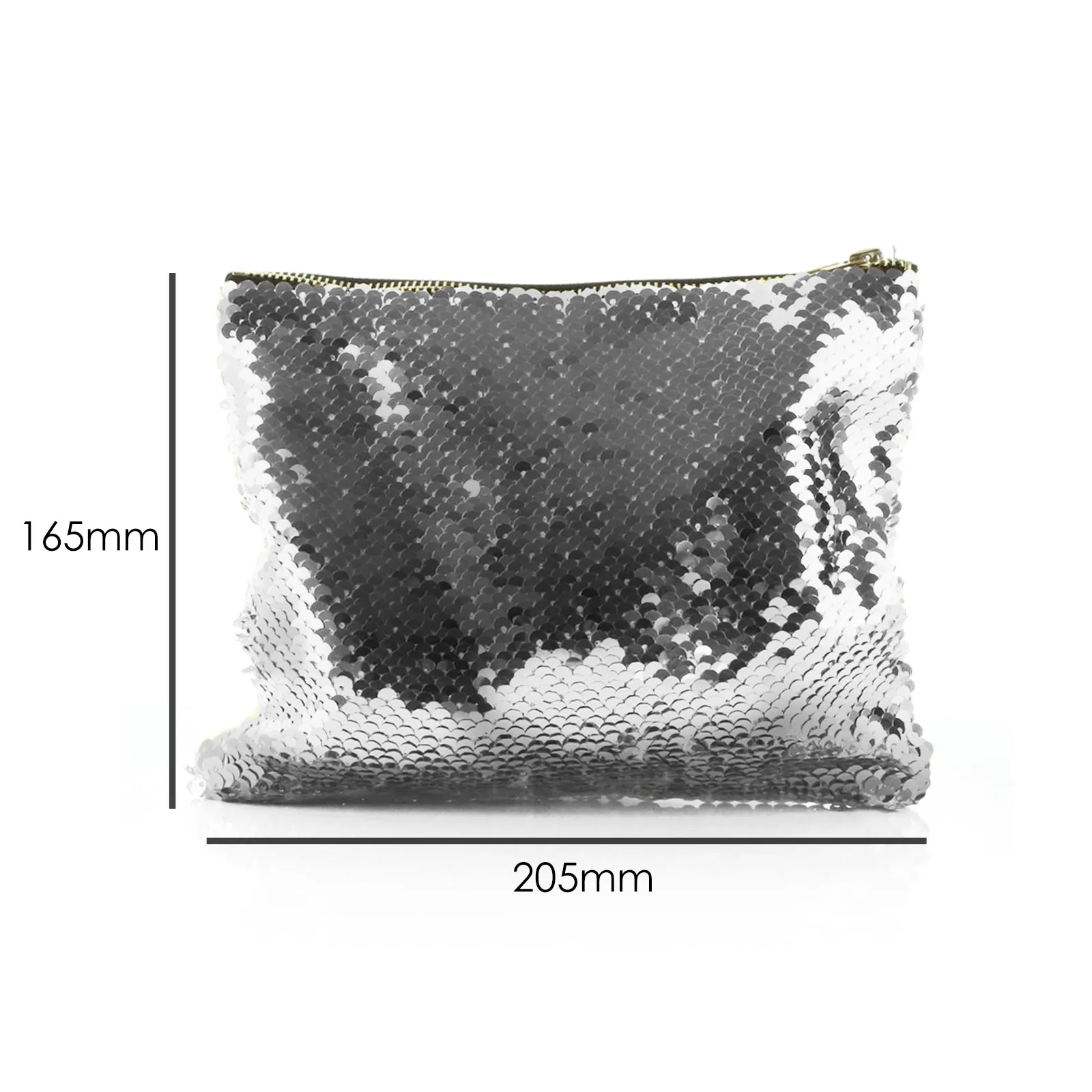 Personalised Sequin Zip Bag with Stylish Text and Arrow Love Hearts Print