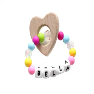 Personalised Teething Ring - Bright colours