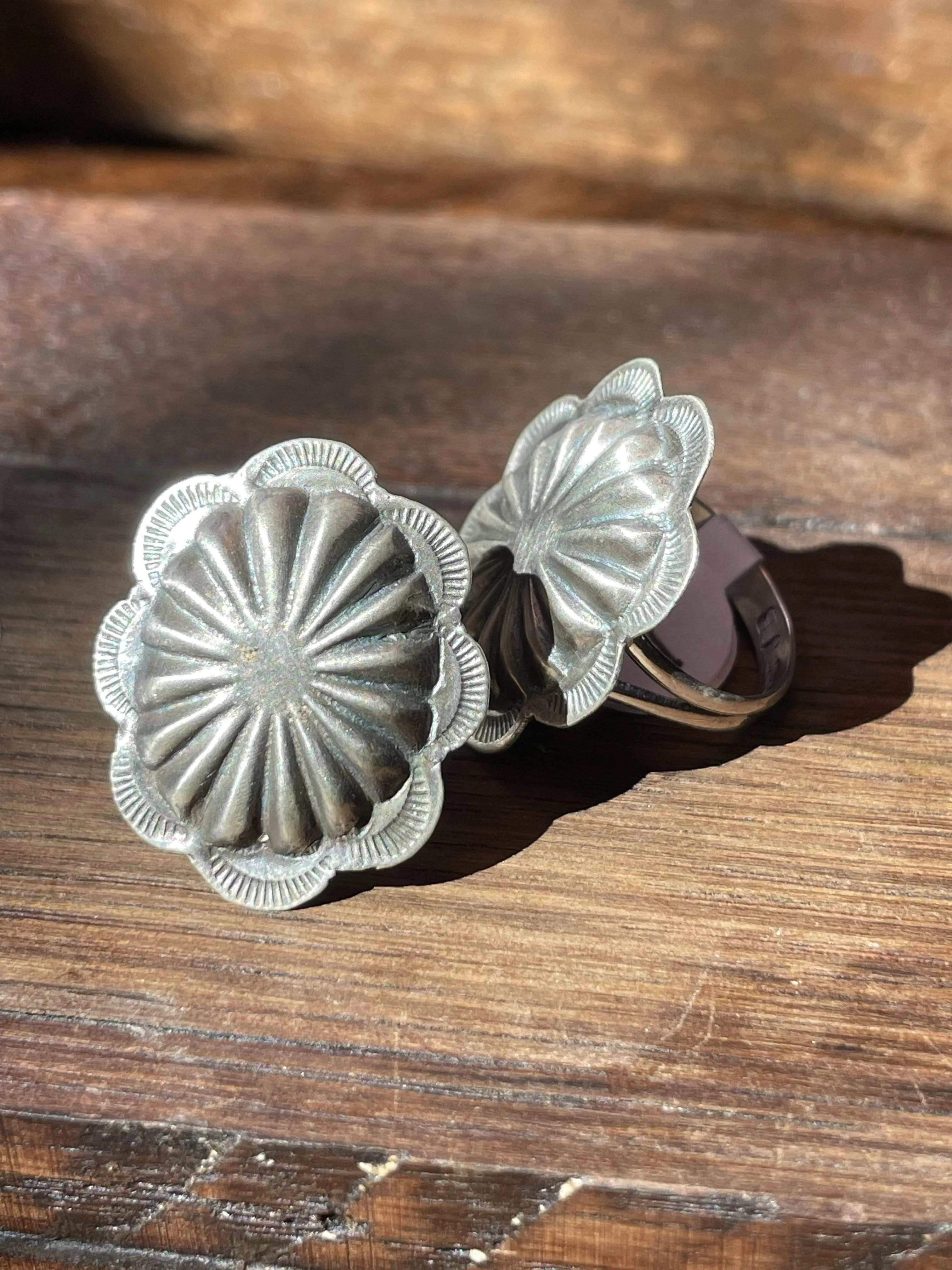 Phoebe Sterling Oval Concho Ring - 1"
