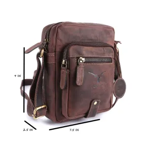 Pinato Genuine Leather Messenger Bag Brown for Women & Men (PL-5716)