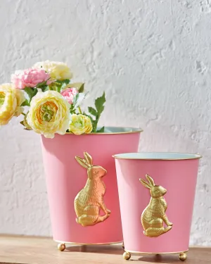 Pink & Gold Embossed Cache Pots