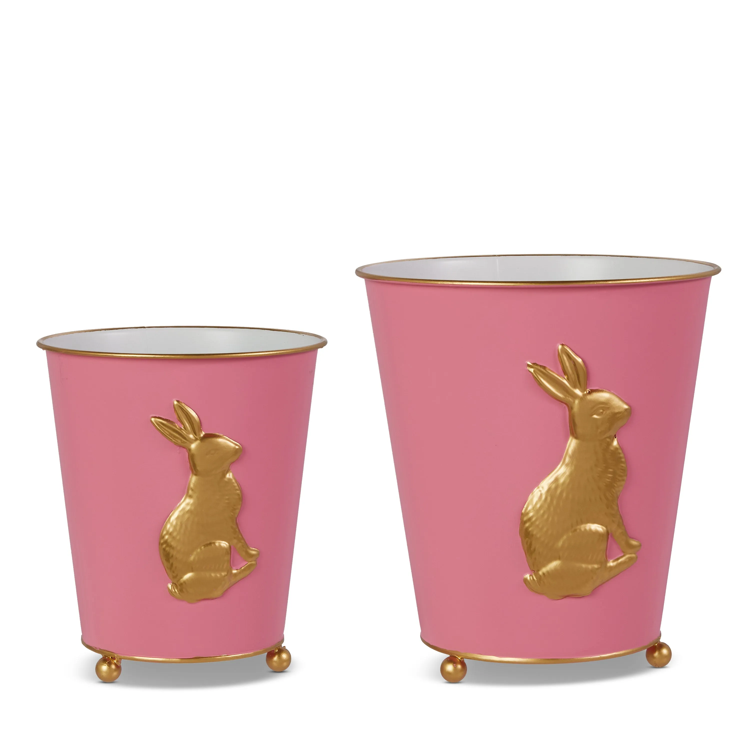 Pink & Gold Embossed Cache Pots